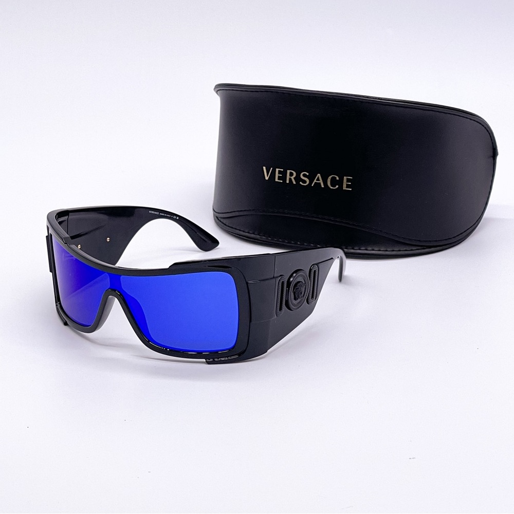 NEW VERSACE VE4451 GB1/55 UNISEX NEW COLLECTION SHIELD SUNGLASSES VERSACE